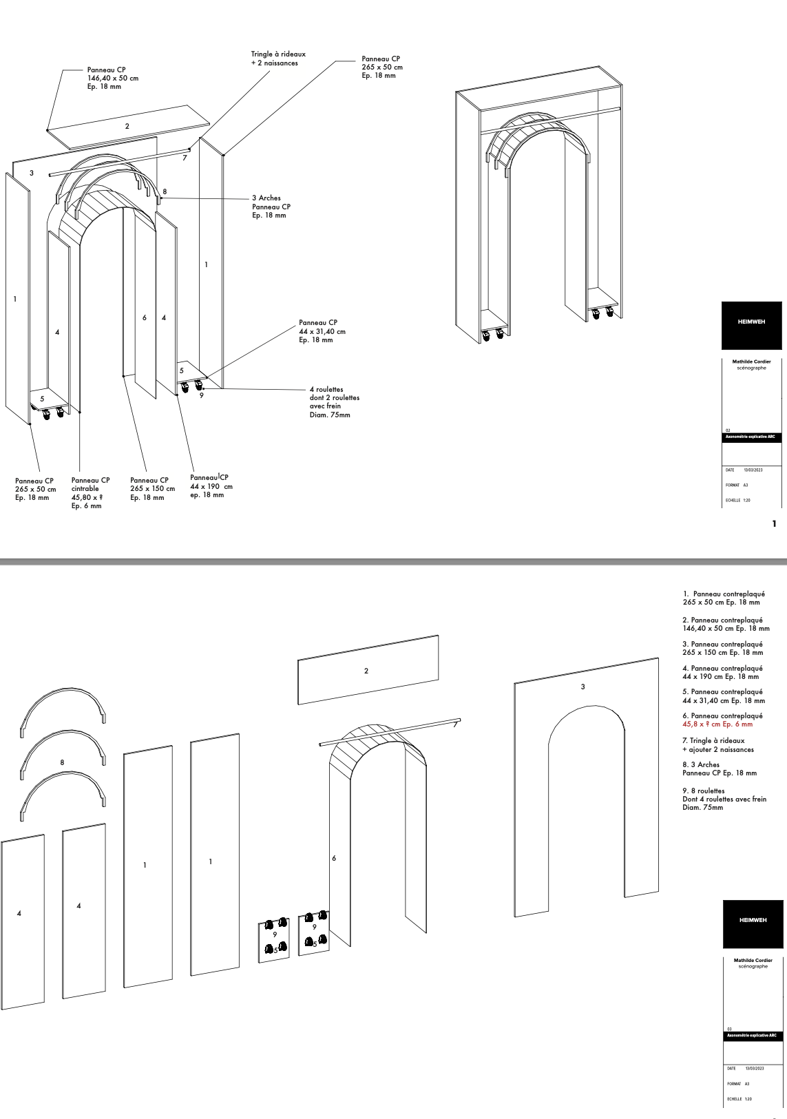 Plan de construction de la scénographie du spectacle