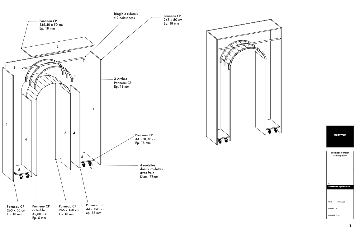 Plan de construction de la scénographie du spectacle